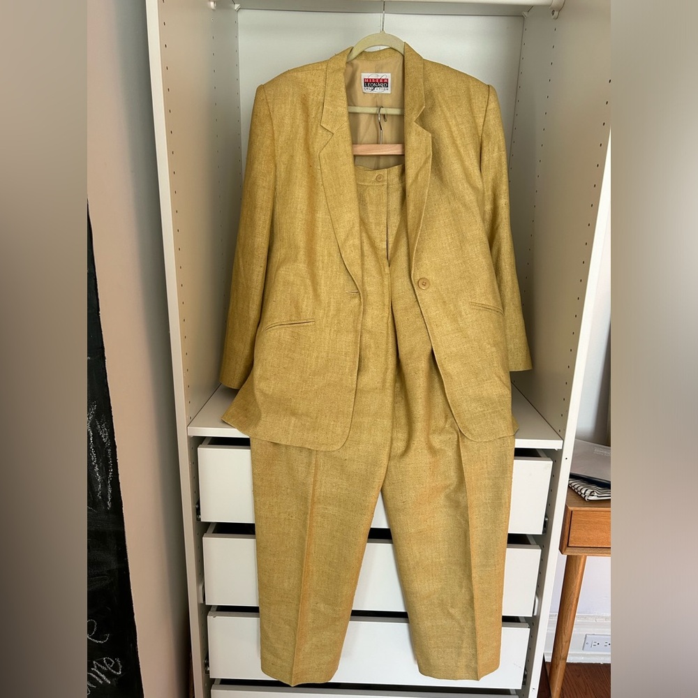 Vintage yellow Mister Leonard silk suit